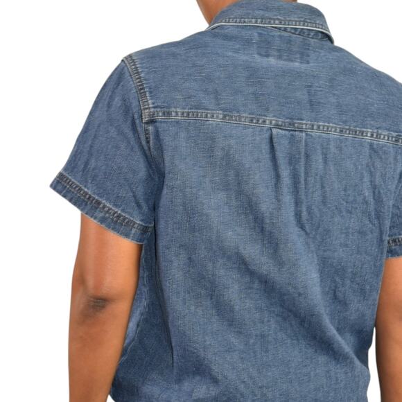 Vintage Harley Davidson Denim Shirt Blue Logo Patch Motorcycles Bike Size Medium - Picture 6 of 15